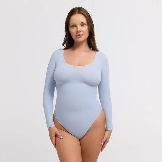 Clean Longsleeve Sculpting Bodysuit with Slip
