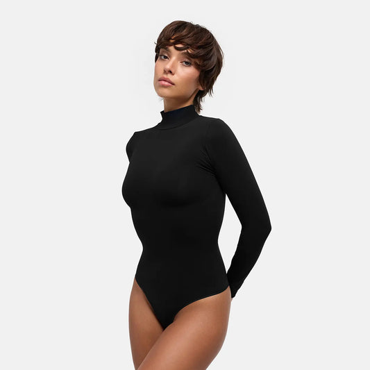 Turtleneck Bodysuit Sculpting Shapewear Longsleeve mit Slip