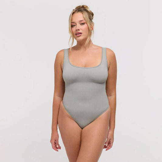 Ribbed Tank Sculpting Bodysuit with String