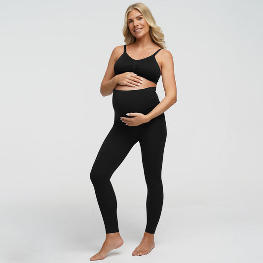 Seamless Umstandsleggings mit hohem Bund