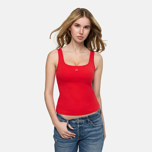 Cotton Tank with Built-In Push-Up Bra