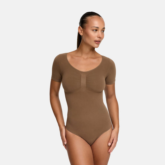 T-Shirt Bodysuit Sculpting Shapewear mit Slip