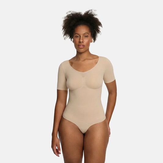 T-Shirt Bodysuit Sculpting Shapewear mit String