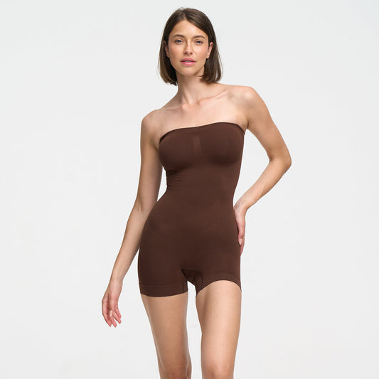 Trägerloser Bodysuit Sculpting Shapewear mit Shorts