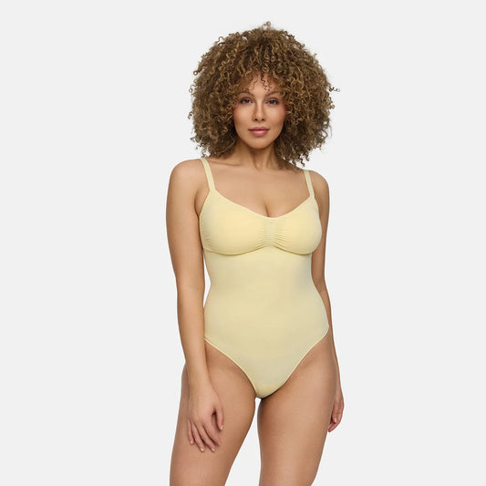Bodysuit Sculpting Shapewear with Built-In Wireless Bra and Slip