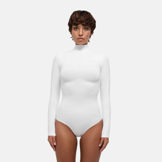 Turtleneck Bodysuit Sculpting Shapewear Longsleeve mit Slip