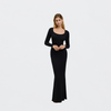 Ribbed Long Sleeve Maxikleid