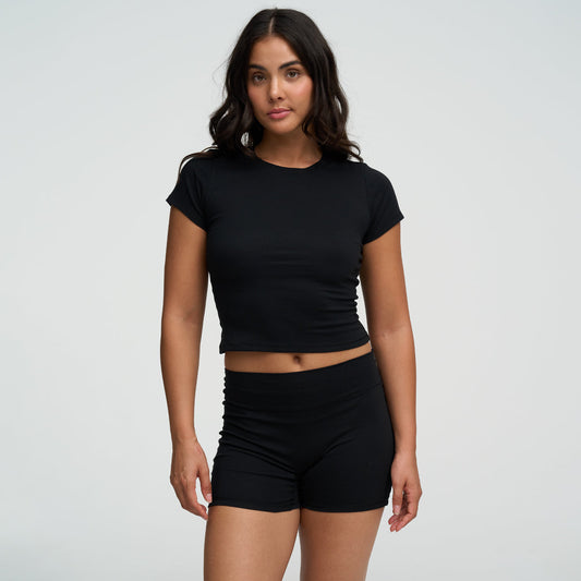 Cotton High-Waist Shorts